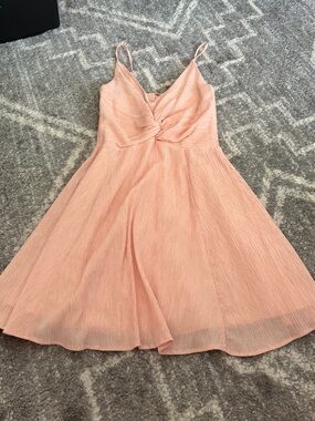 Abercrombie & Fitch Blush Peach Textured Summer Dress